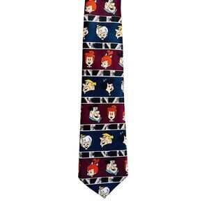Vintage 1995 The Flintstones Cartoon Tie Featuring Fred, Wilma, Barney & Betty